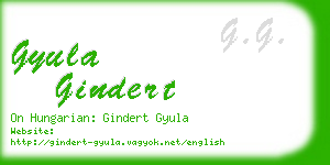 gyula gindert business card